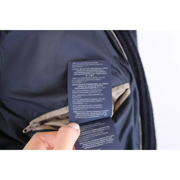 $1,850 Herno Montgenevre Down Corduroy Parka Jacket SZ 48/38 Navy NEW